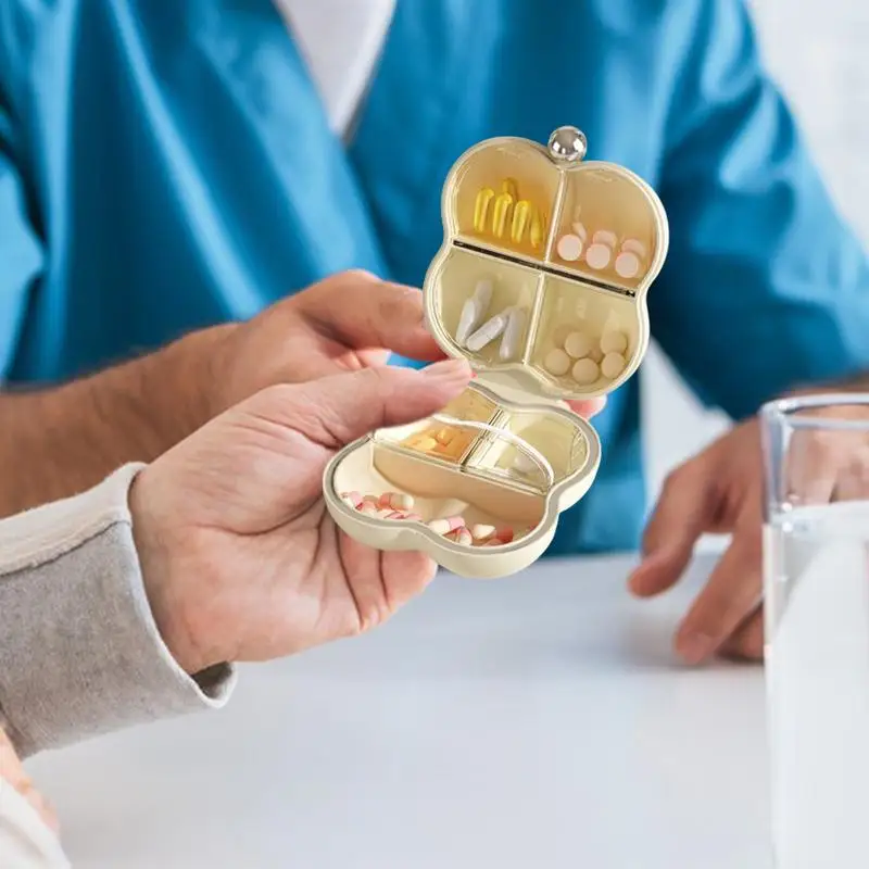 Portapillole da viaggio Dispenser di medicinali organizzatore di immagazzinaggio di pillole Dispenser portatile tascabile per pillole integratori farmaci