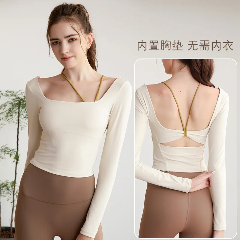 

Yoga Suit with Shoulder Strap, Colored, Quick Drying, Casual Fitness, Slimming, Breathable Sports Top for Externa, Spring