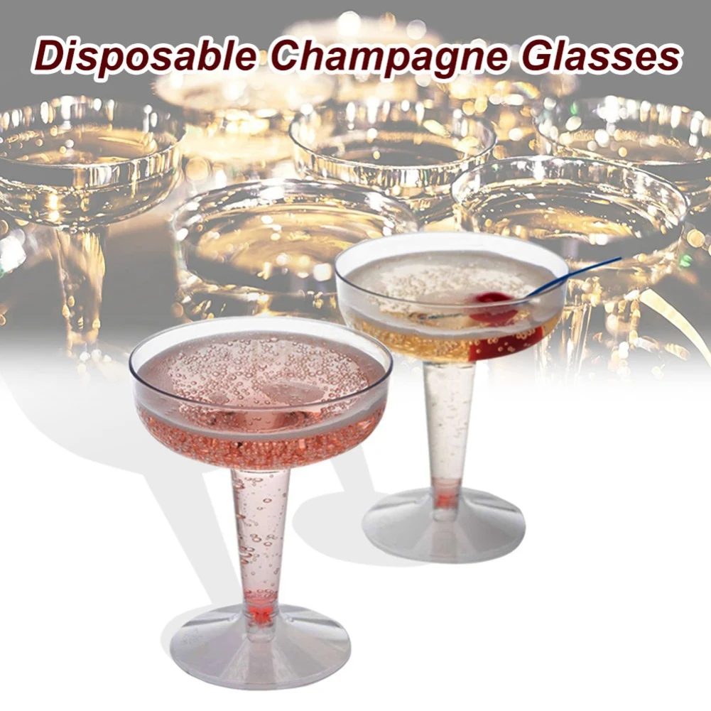 New Plastic Champagne Flutes Disposable - 20Pcs Clear Plastic Champagne Glasses for Parties Clear Plastic Cup