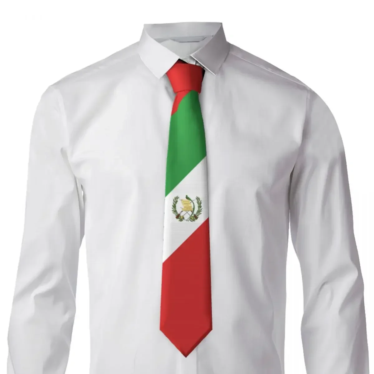 

Mexico Flag Emblem Tie Fashion Custom Neck Ties Vintage Cool Collar Tie Adult Business Necktie Accessories