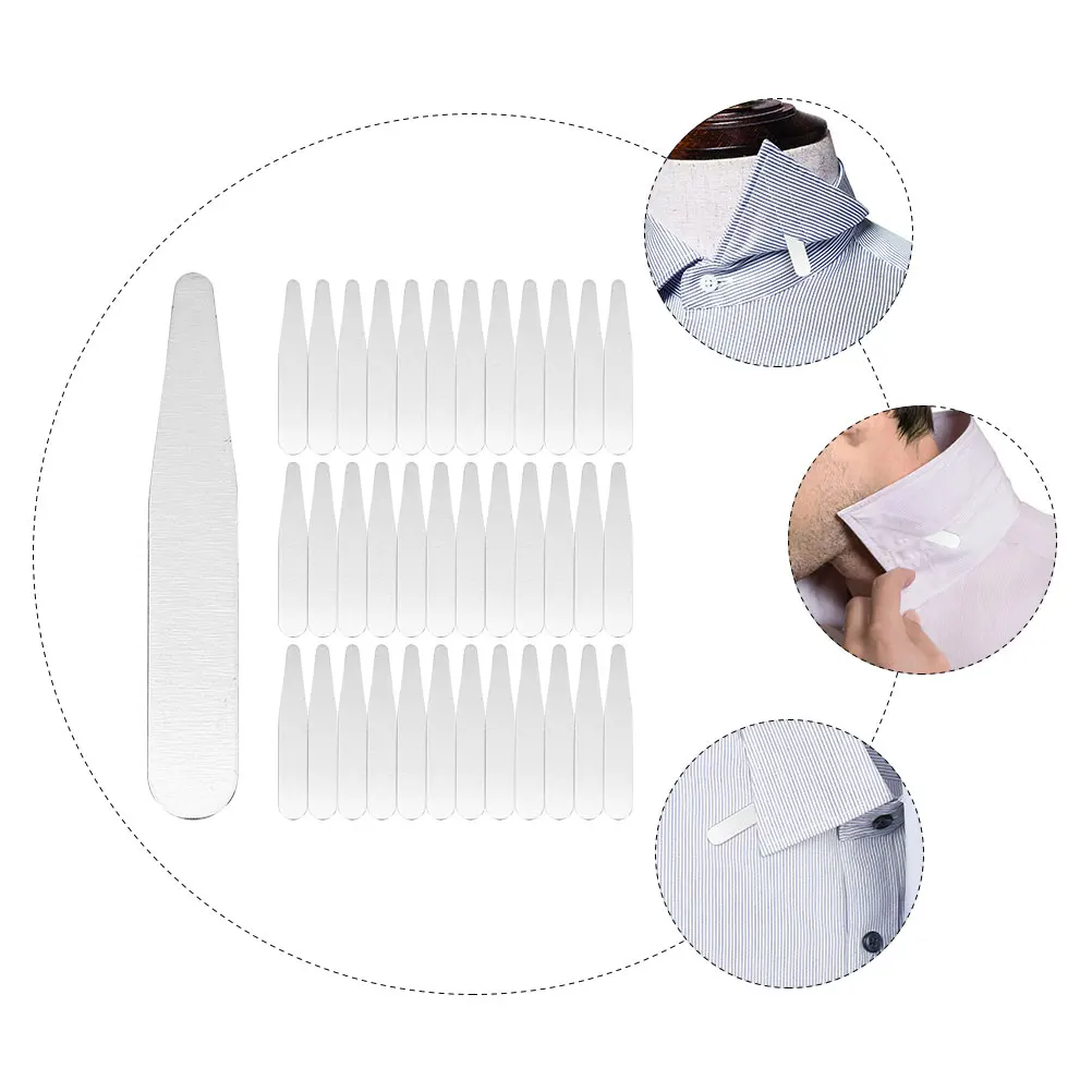 

36pcs Shirt Collar Stays Metal Inserts for Mens Dress Shirts Acrylic Box Storage Durable Stainless Steel Gardening Accessories