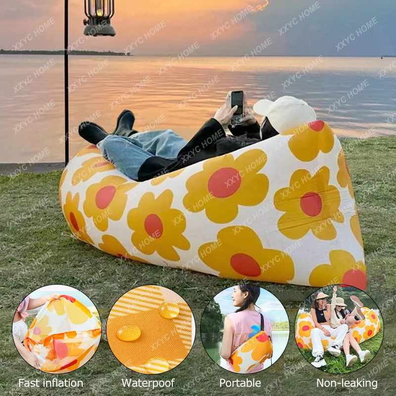 

Outdoor Camping Inflatable Sofa Folding Portable Air Sofa Lightweight Ultralight Backpacking Beach Lazy Sleeping Bed