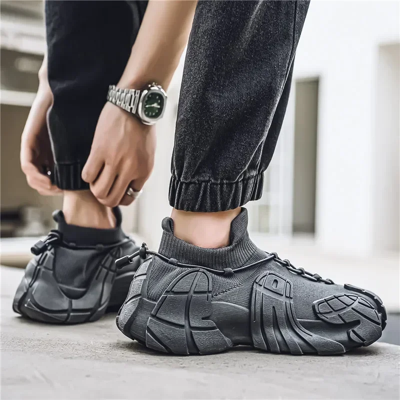 Popular Men\'s Casual Shoes Mesh Breathable Socks Shoes Lightweight Breathable Non-slip 2024 New Mens Sneakers Versatile Dad Shoe