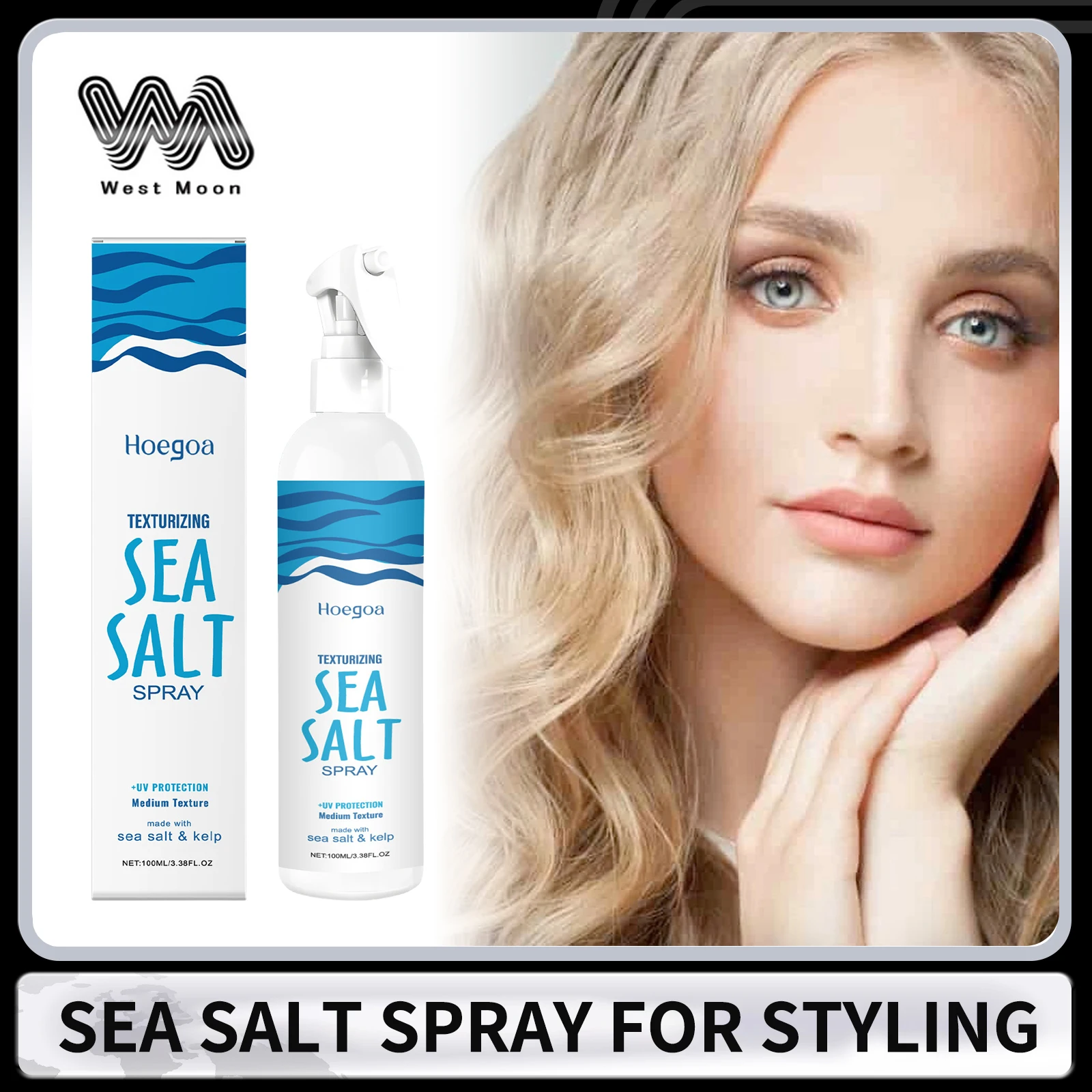 Sea Salt Spray for Hair Styling Volumizing Texturing Long-Lasting Natural Hold Wave Curls Hair Thickening Fixing Hair Care 100ml