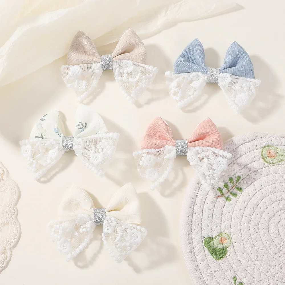 

2pcs New Lace Kids Bow Hair Clip for Women Sweet Creative bangs clip cute Side Hairpin BB Clip Girl Hair Accessories gifts