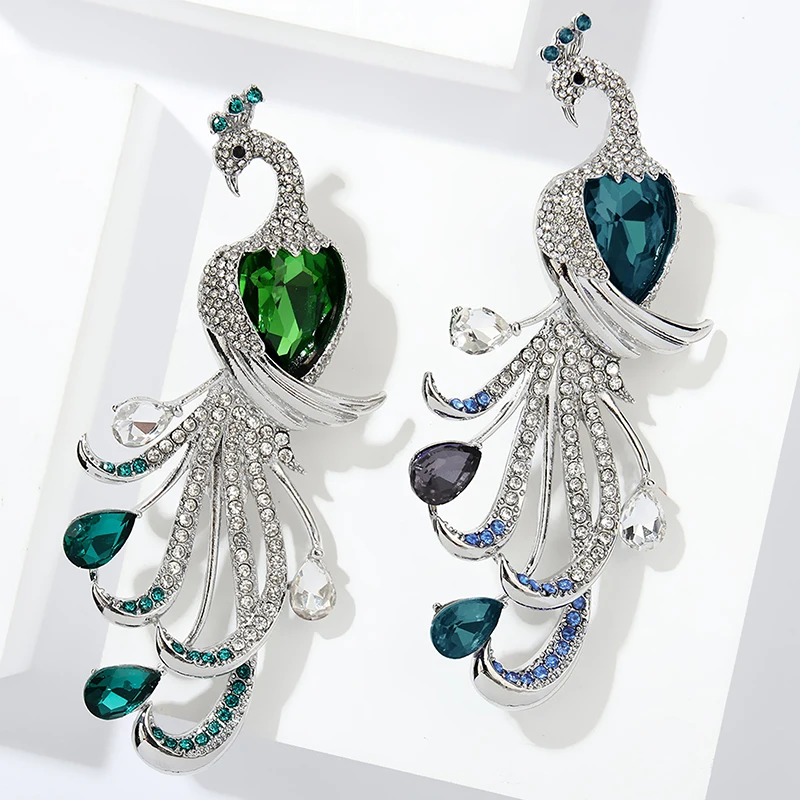 [HS]New 1Pc Fashion Exquisite Peacock Rhinestone Brooch For Women Clothing Coat Accessories Gifts
