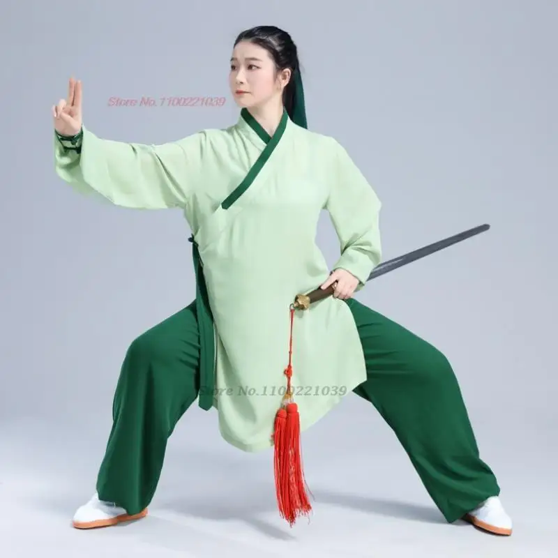 2024 chinese kung fu tai chi clothing martial arts taijiquan wushu uniform vintage tops+pants wing chun training exercise set