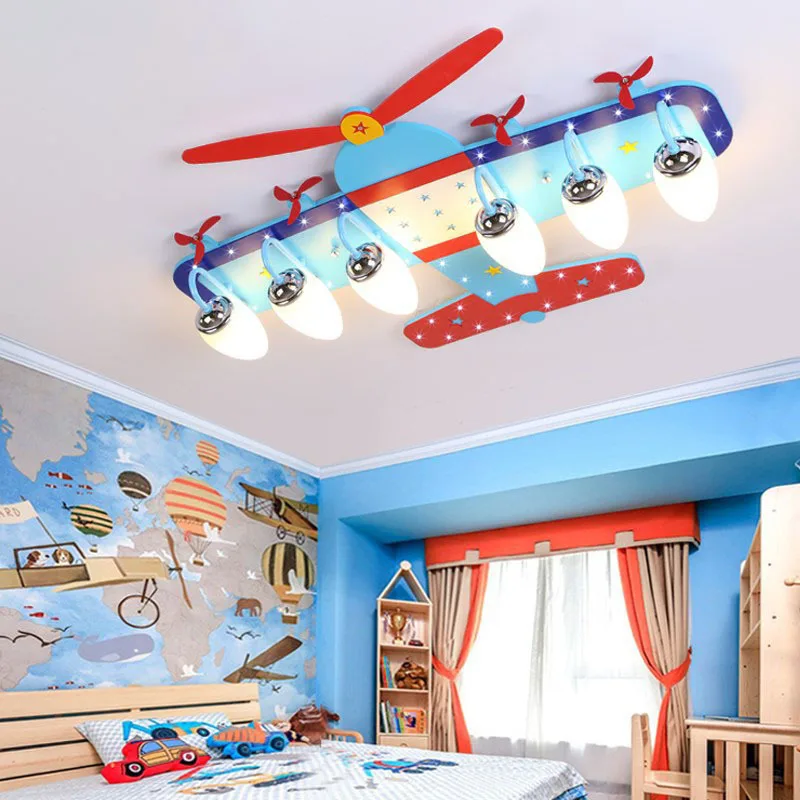 Modern Creative Airplane Ceiling Light Kindergarten Nursery Children's Room Bedroom LED Eye Protection Cartoon Lighting