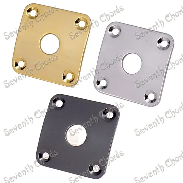 3 Pcs 35MM*35MM Metal Square Guitar Jack Plates JackPlate Cover for LP Electric Guitar - Black - Chrome  - Gold  for choose