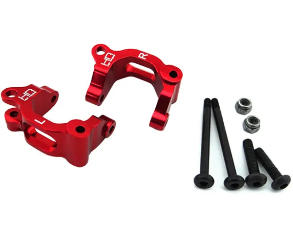 Hot Racing ARM1902 Pair w/ ARM2202 Rear Hub ARM21X02 Steering Arrma 2WD Red Aluminum Kit Buggy Granite Mega Raider​