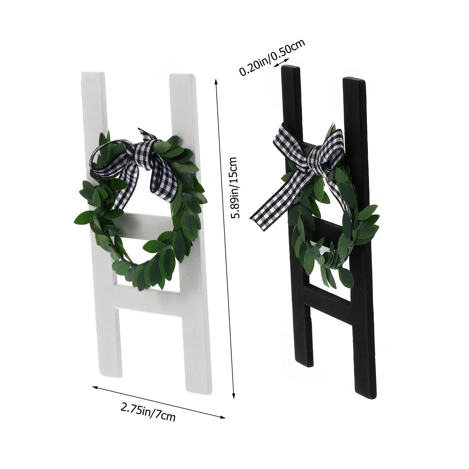 2Pcs Vintage Farmhouse Ladder Wall Decor Wooden Rustic Ladder Decoration for Home Living Room Bedroom Decoration