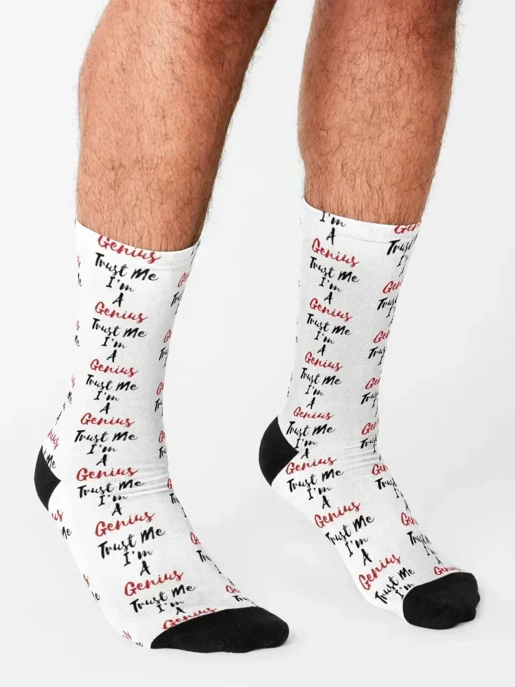 ثق بي، جوارب I'm A Genius Socks الفاخرة المضادة للانزلاق كروسفيت للرجال والنساء