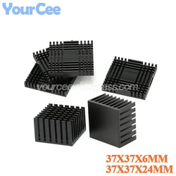 5pcs/1pc 37*37*24mm 37x37x6mm Heatsink Radiator Cooling Fin Aluminum Heat Sink for LED Power IC Transistor Module PBC 37X37X24mm