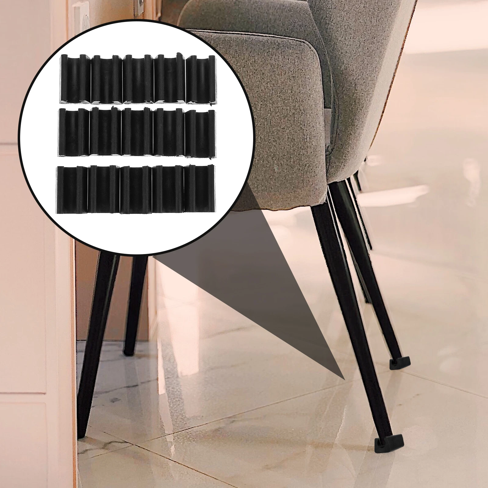 

100 Pcs Chair Feet Cover Clamp Furniture Legs Pads Floor Protectors Plastic Felt Caps Prevent Sliding Add Grip Stability Bedroom