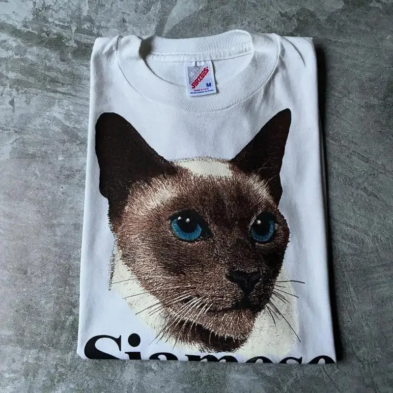 Siamese Cat Retro Vintage T Shirt Cotton S 5Xl