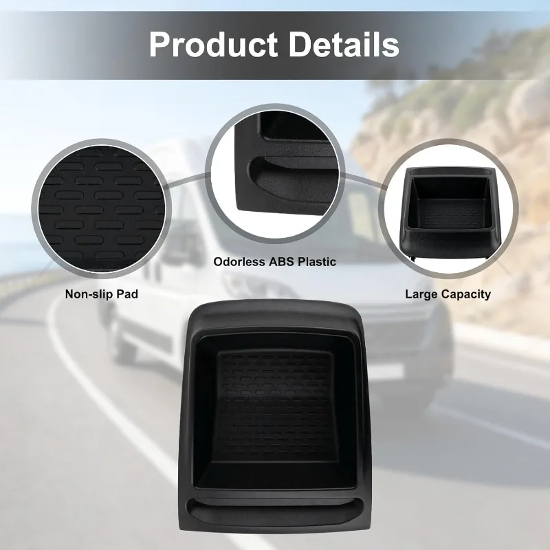 Car Dashboard Center Storage Box Tray Console Organizer for Fiat Ducato Boxer Citroen Relay 14-On Replace 735699812 HD ABS Auto