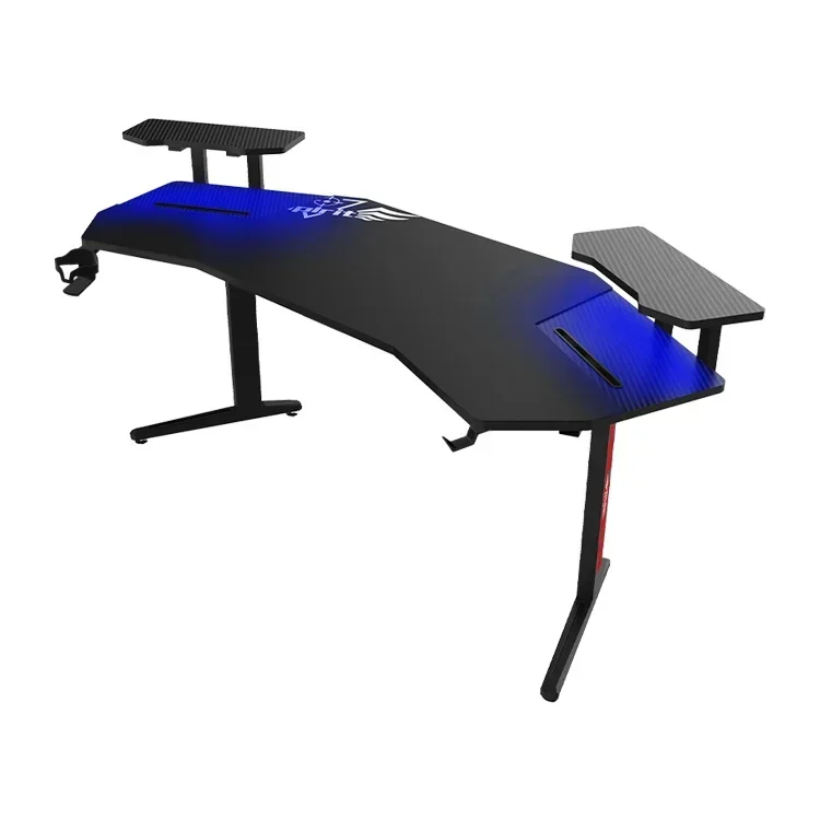 l # E-sports Computer Gaming Table Manufacturer Black Pc Gamer Desk With LED