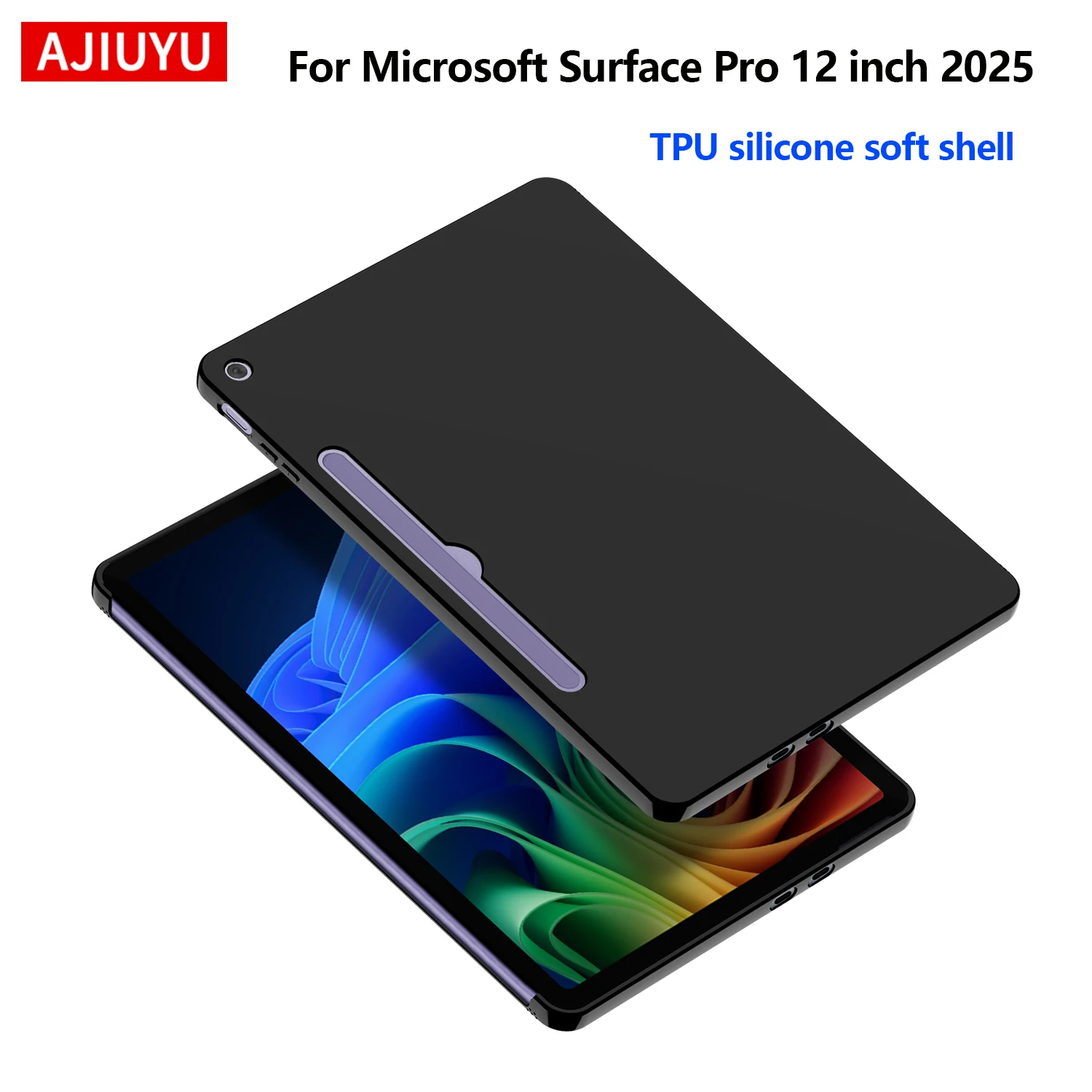 

Мягкий чехол для Microsoft Surface Pro 12 дюймов 2025 Защитный чехол для планшета Surface Pro 12 Силиконовый чехол из ТПУ на задней панели