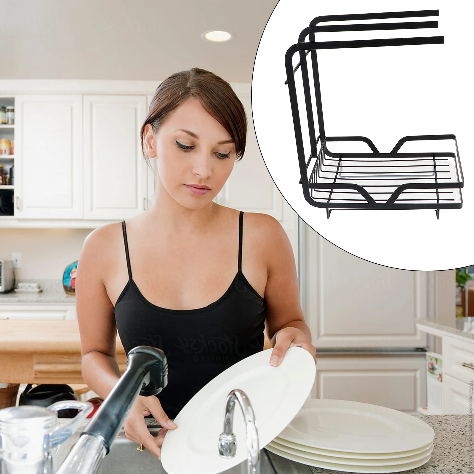 

Wall Mount Hole Rack Kitchen Cloth Storage Sponge Soap Drainer Cloth Storage Rack Shelf ABS Metal Hotel Restaurant