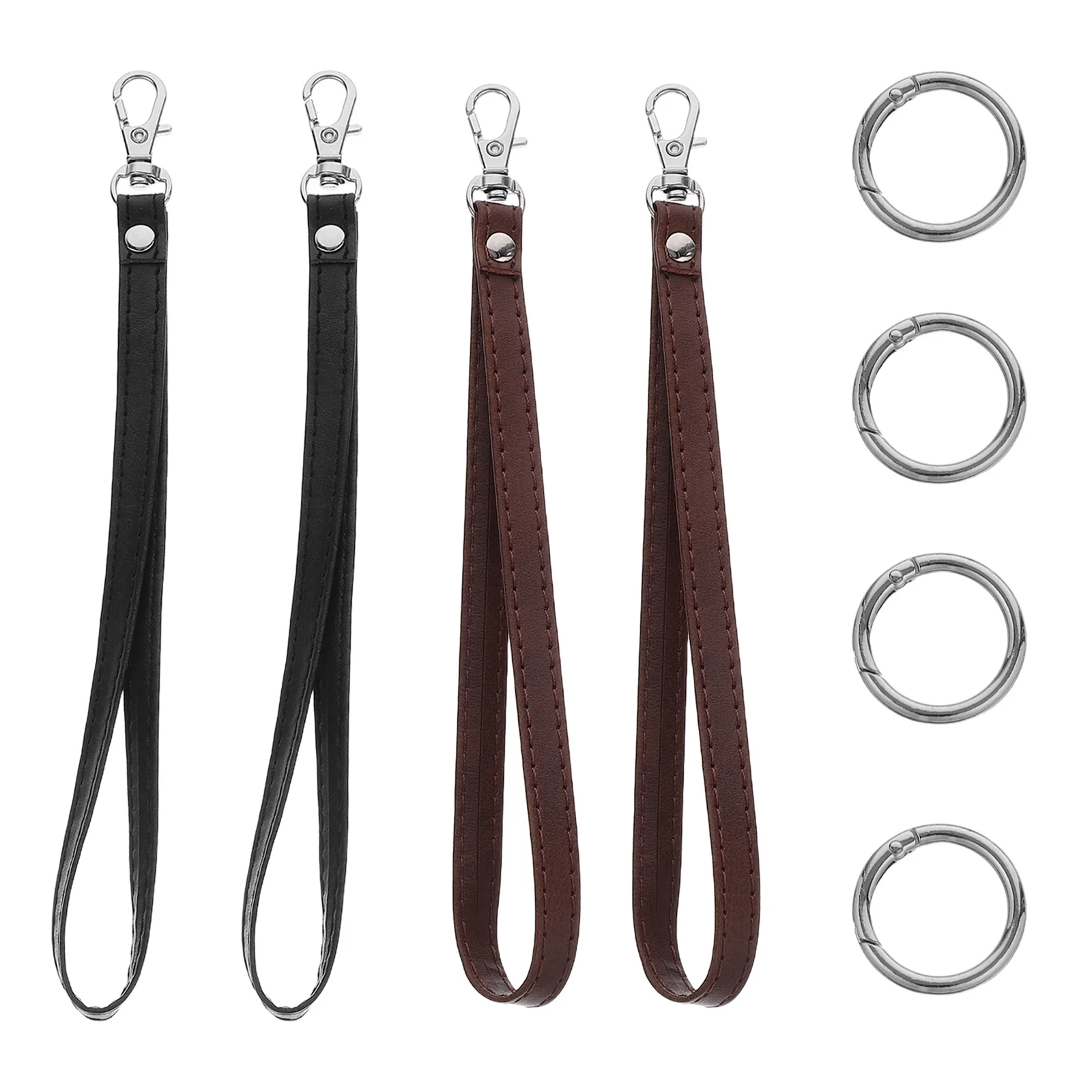 

4Pcs Hand Wrist Strap PU Zinc Alloy Quick Release Buckle Replacement Purse Wristlet Strap Wallet Keys Handbag