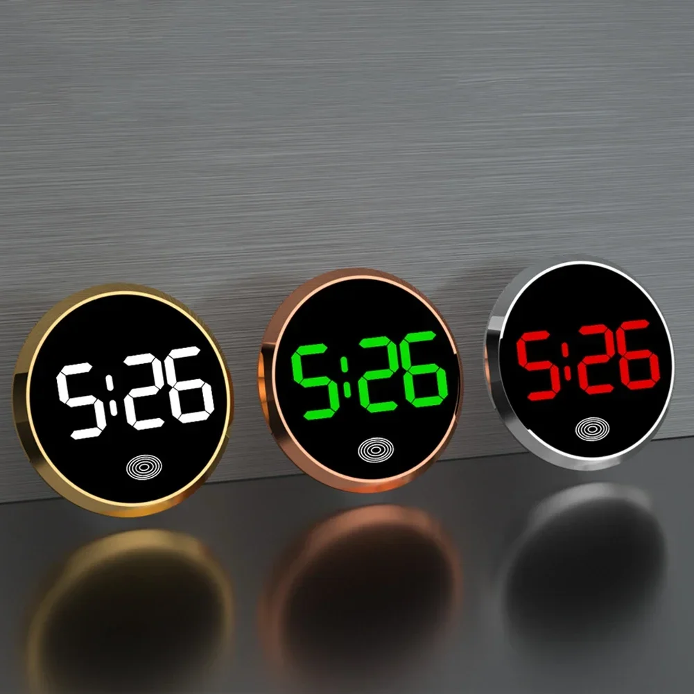 New Car LED Digital Clock Mini Luminous Stick-On Watch Automobiles Internal Clocks Auto Ornament Car Interior Parts Accessories