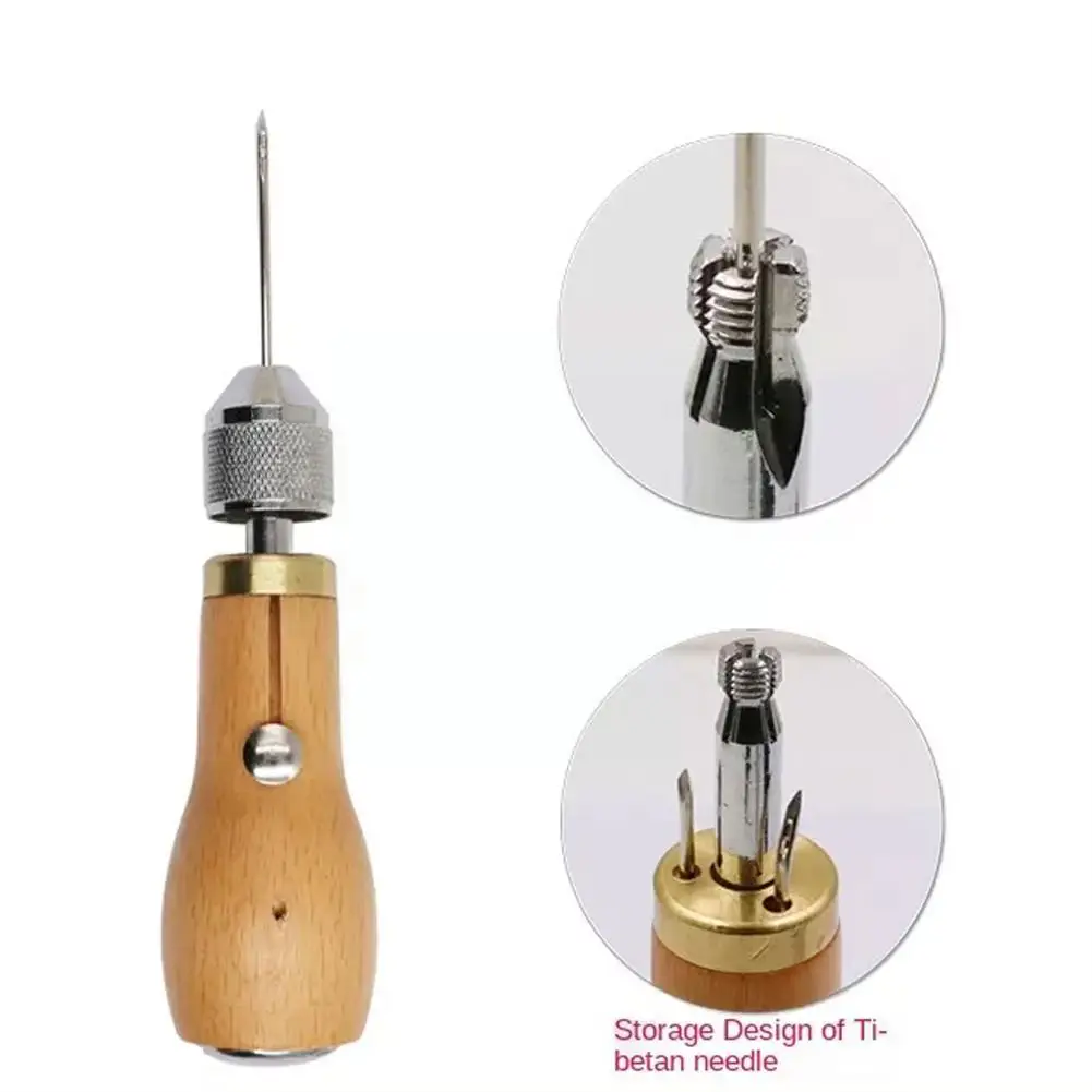 DIY Leather Sewing Awl Thread Kit Manual Sewing Machine Canvas Tool Repair Shoemaker Stitching Stitcher Craft Speedy Leathe C3Q1