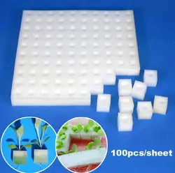 100pcs/sheet Garden Cultivation Plant Sponge Soilless Culture Planting Hydroponic Vegetables Nursery Pots Cloning Collar B4