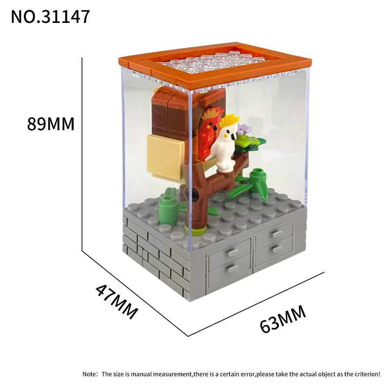 New Parrot Landscaping Bird House, Children's Assembled Building Blocks Toys, Animal Model Buildings, DIY, Birthday Gifts.