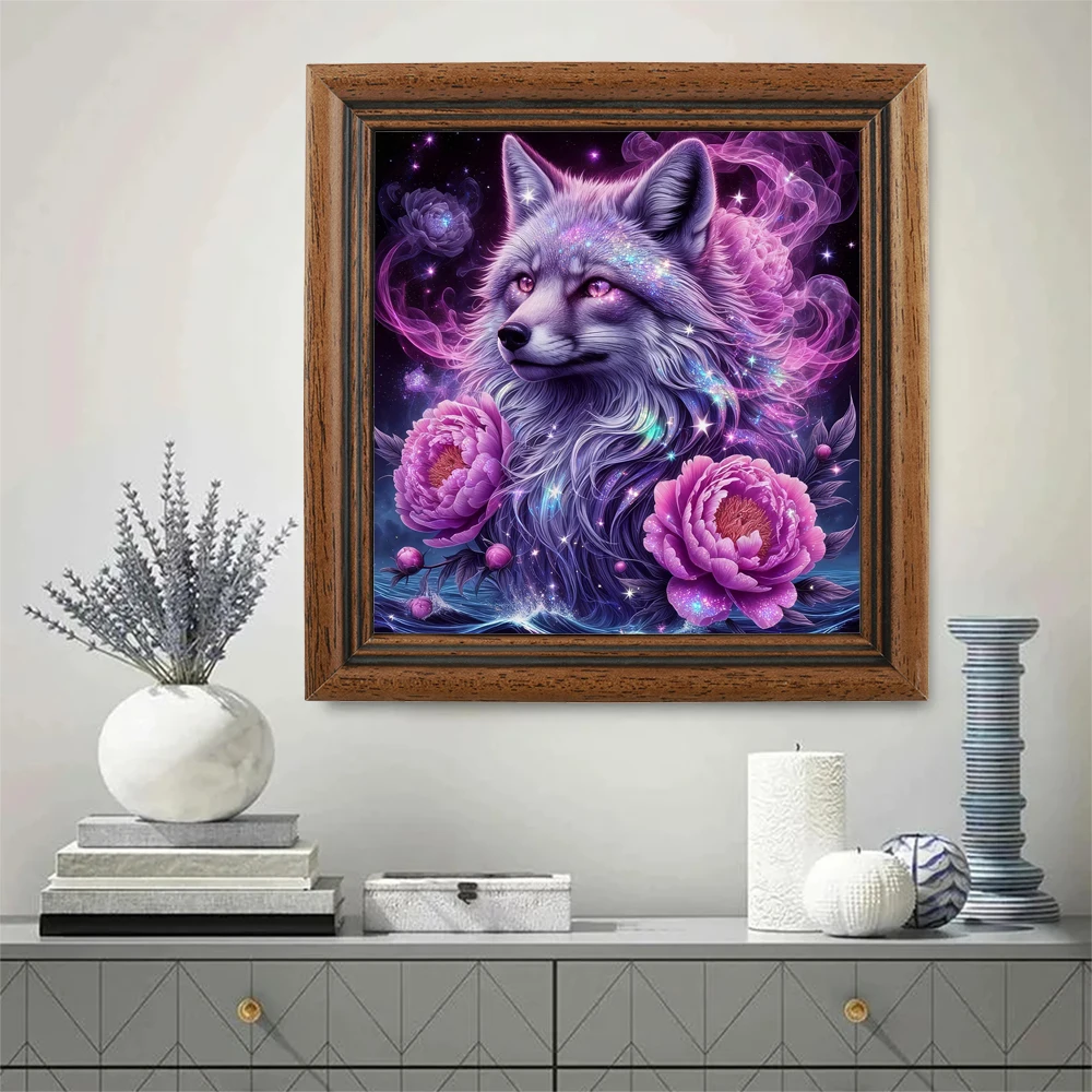 EverShine DIY الماس اللوحة الثعلب فسيفساء زهرة 5D كامل مربع الحفر المستديرة التطريز الحيوان الحرف واللوازم الفنية ديكور المنزل