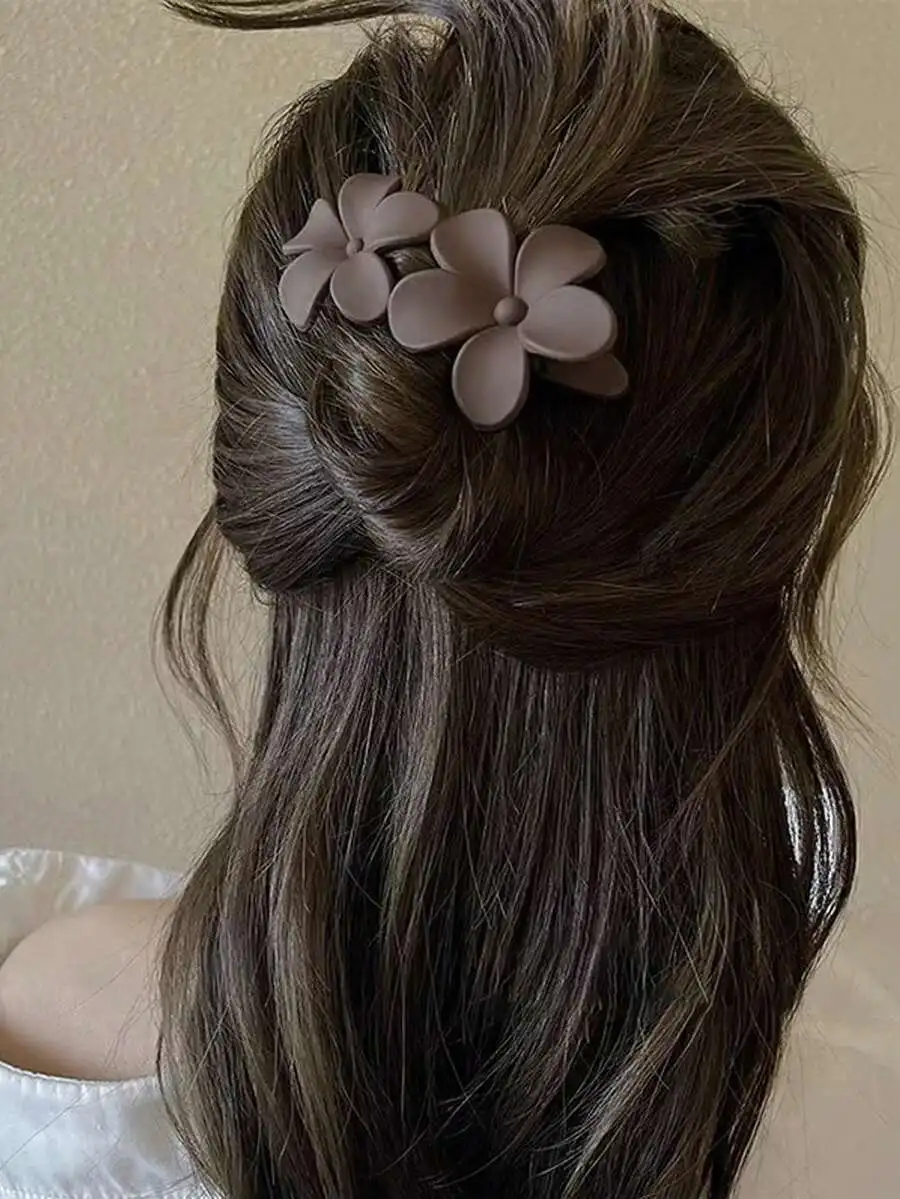 

Large Flower Plastic Hair Clips For Women, 10.5cm Solid Color Claw Clips, Elegant Minimalist Hair Accessories