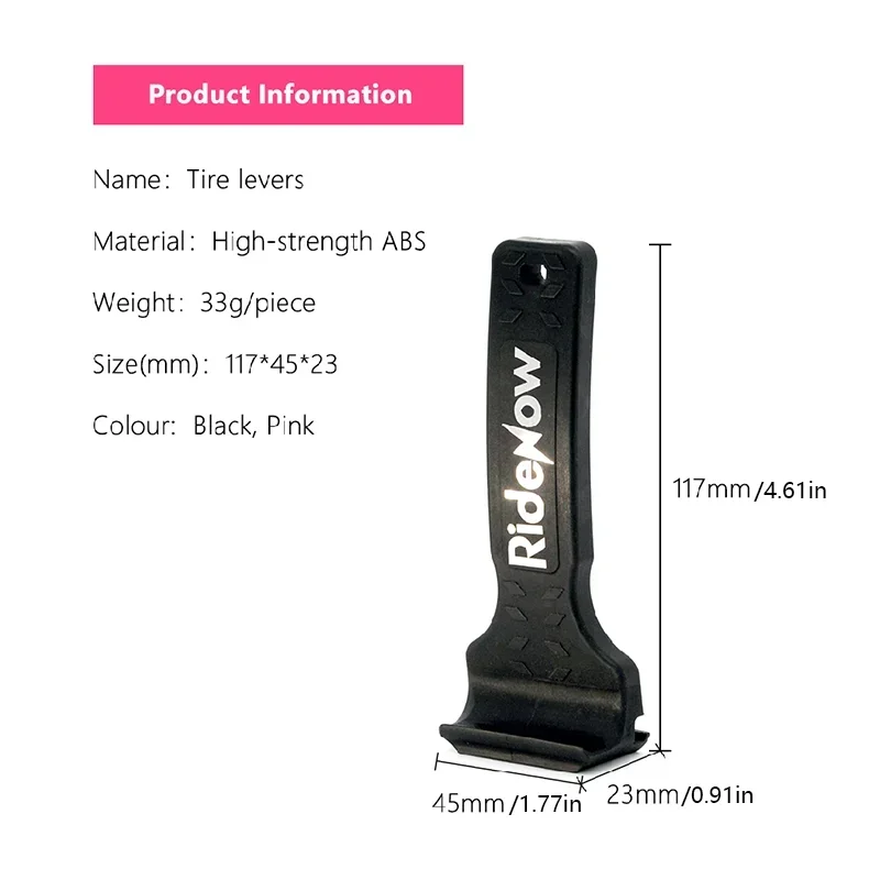 Ridenow leva per pneumatici per biciclette leva di rimozione per riparazione pneumatici per bici portatile ABS pneumatico per ciclismo leggero