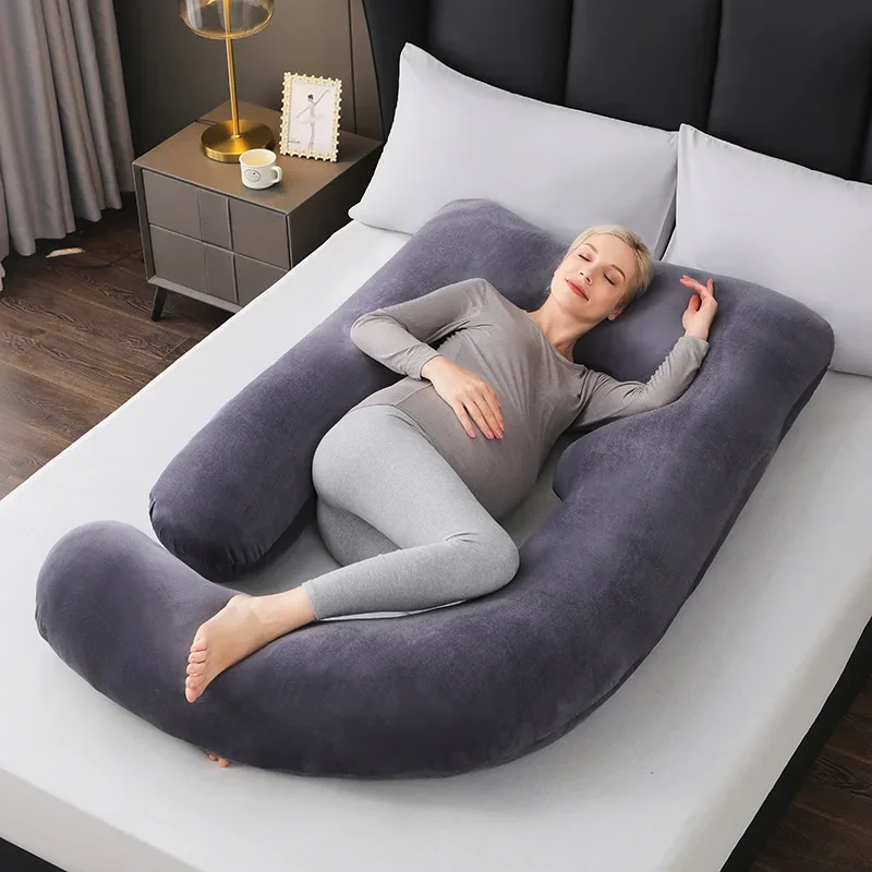 J-shaped Pregnant Woman Pillow Adjustable Pregnancy Pillow Washable Maternity Pillows Side Sleeping Pillow for Pregnant Women