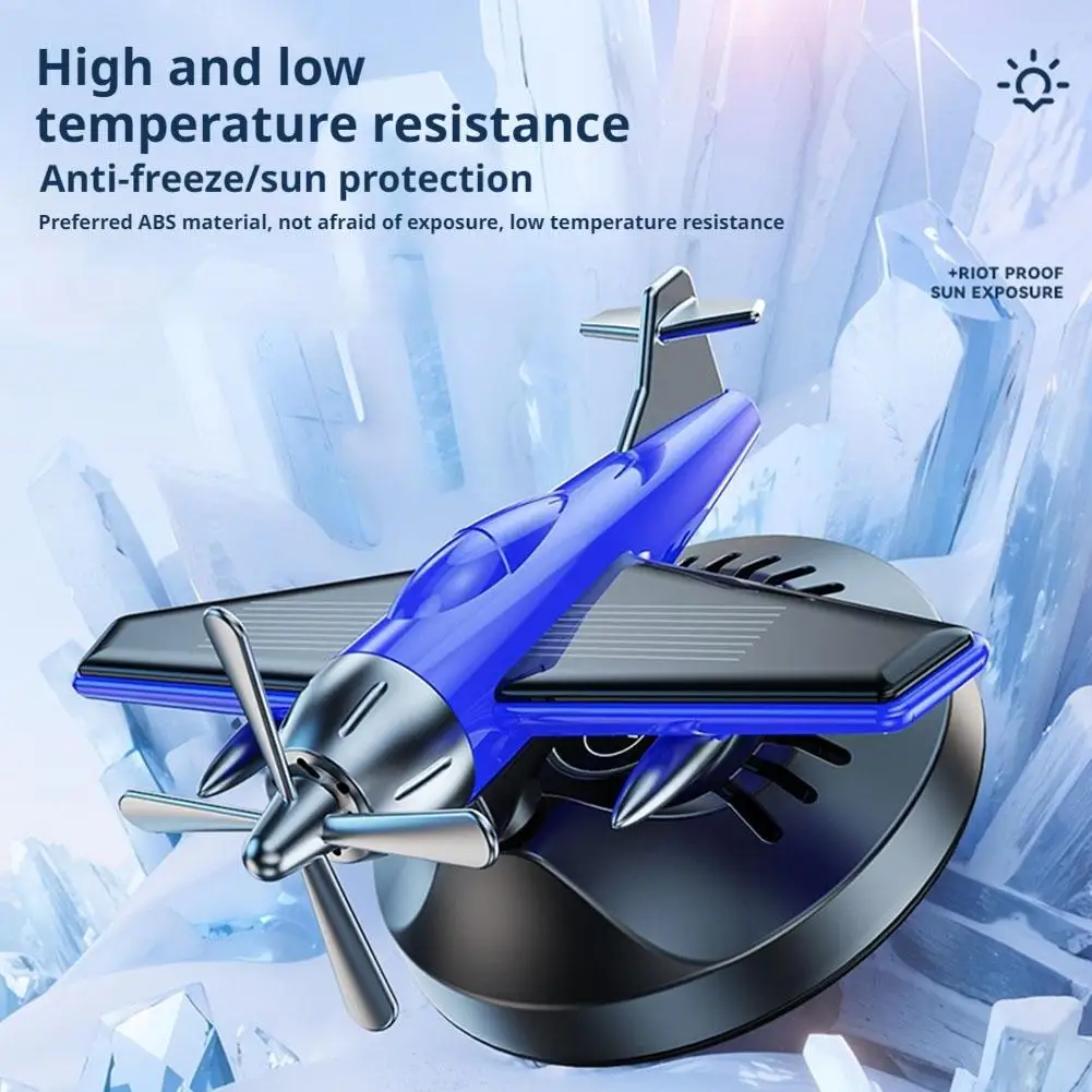 Solar Energy Powered Rotating Propeller Fighter Car Air Freshener Scent Perfume Airplane Fragrance Diffuser Dashboard Aroma - view 2