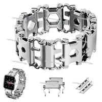22mm Stainless Steel Multifunction Tool Bracelet For Apple Watch Band Iwatch Strap 29in1 Multi Tool Outdoor Bolt Driver Kits
