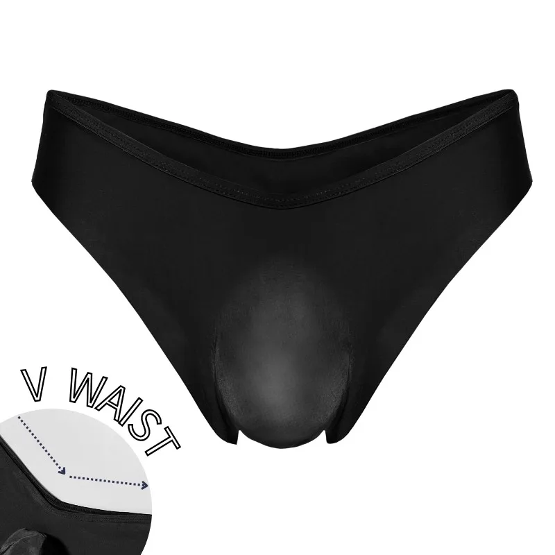 Celana Dalam Pria Model V-Waist Bahan Sutra Es Seksi Low-Rise G-String Tanpa Jahitan Bernapas Cepat Kering T-Back Olahraga Fitness Ukuran Besar 6XL