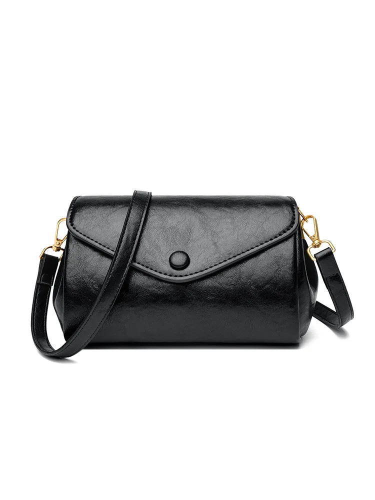 New women's bag leather messenger  texture small square  fashionable versatile retro messenger  multi-color optional