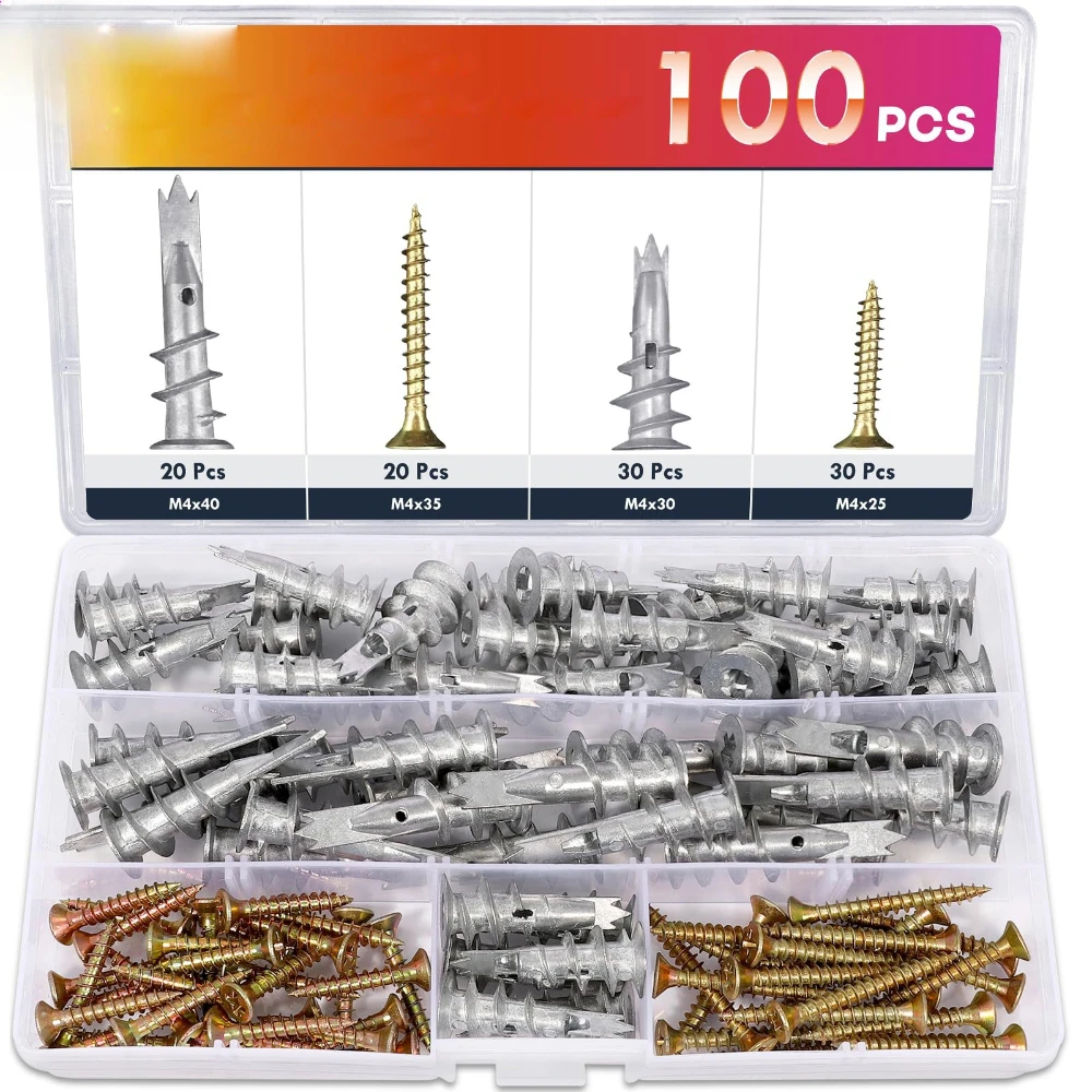 Fiberboard Nails Countersunk Self-tapping Screws Spiral Screws M4 Zinc Alloy Gecko Driven Expansion Tubes Woodworking Screws