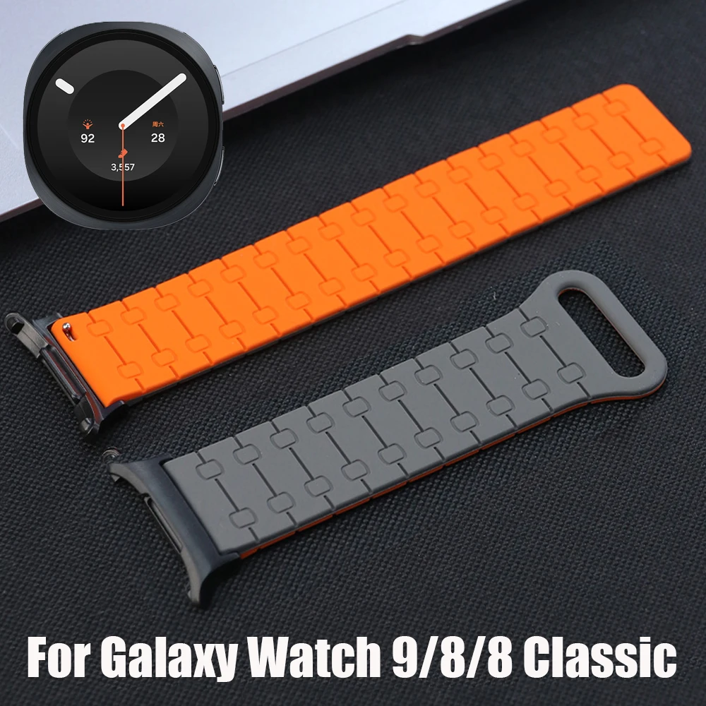 Magnetisches Armband für Samsung Galaxy Watch 8 Classic 46mm Silikon Sportarmband für Galaxy Watch 9 8 44mm 40mm Correa Armband