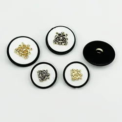 6PCS Vintage Double Lion Pattern Metal Button DIY Sewing Shanked Round Clothing Sweater Coat Decorative Lion Button Accessories