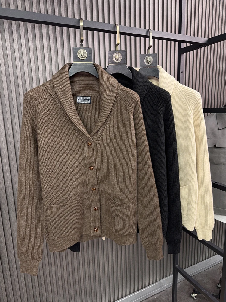 

Svip Luxury Thi Knit Men's Cardigan Casual Sle Long Sve Warm Comfortable Autumn Winter Faion Sweater een Collar