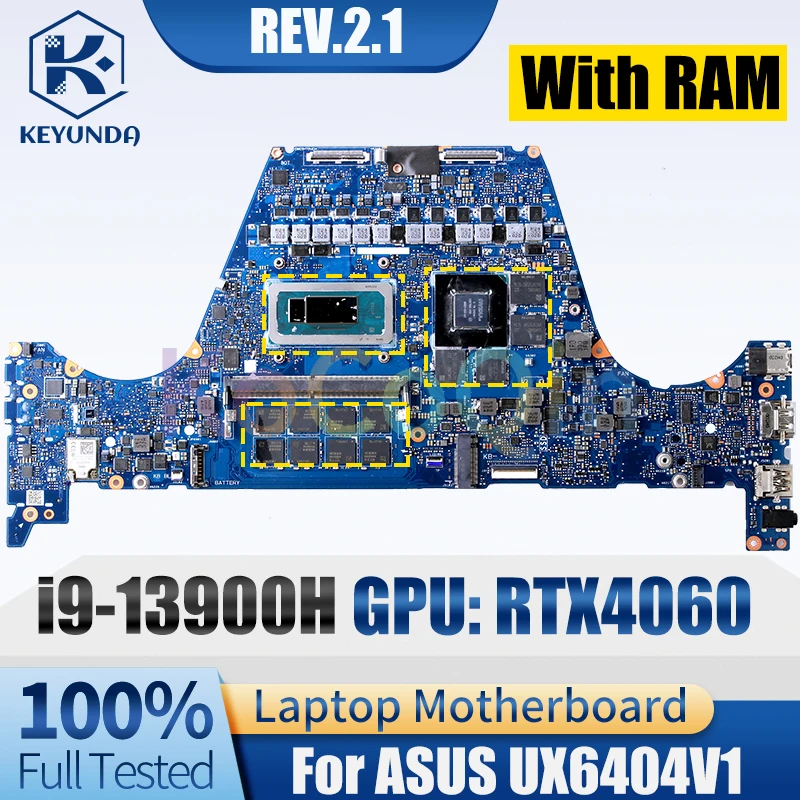 

REV.2.1 для ASUS UX6404V1 основная плата SRMJ4 i9-13900H RTX4060 4G GN21-X4-A1 с оперативной памятью, материнская плата для ноутбука