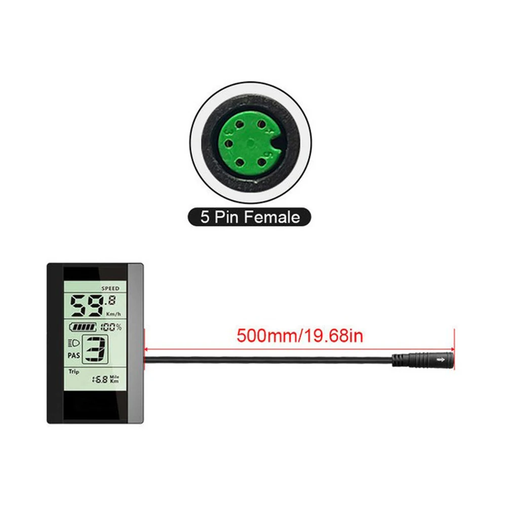 

Дисплей Ebike 800S Вертикальный экран Подходит для Bafang BBS01 BBS02 HD Midder Motor Прозрачный дисплей данных езды