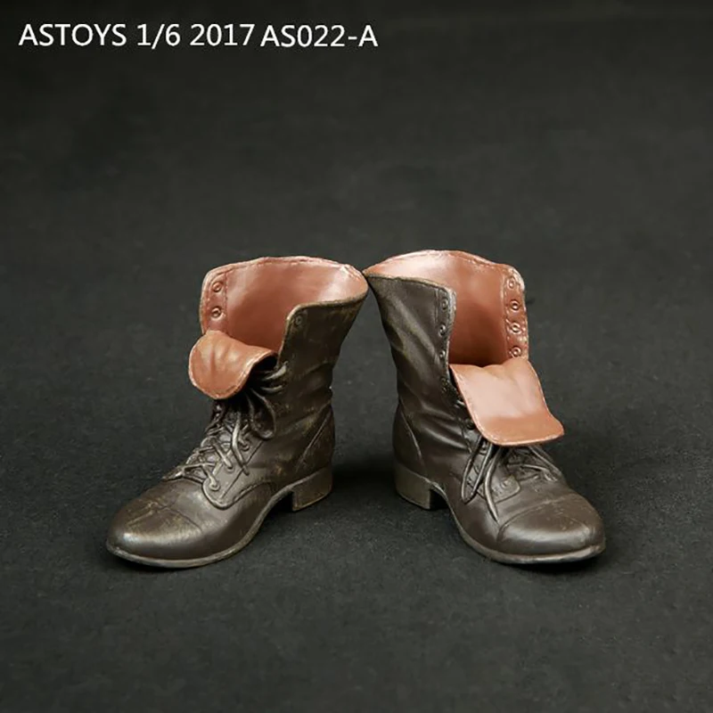 ASToys AS022 Stivali da combattimento alti casual alla moda maschile in scala 1/6 con piedi all'interno Modello per corpo soldato con piede staccabile da 12 pollici