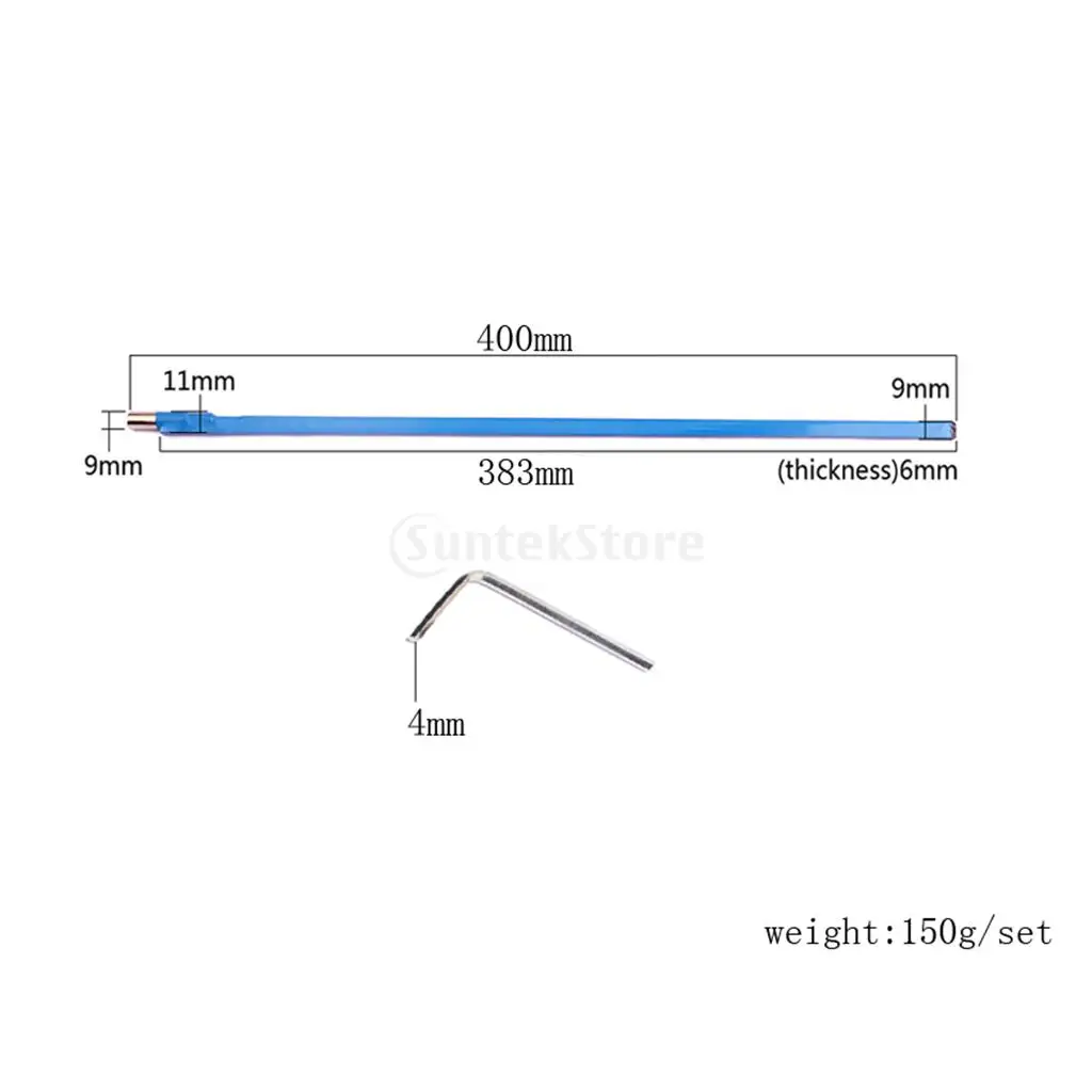 Two Way Two Action Adjustable Guitar Rod 400mm W/ Hex Wrench Set