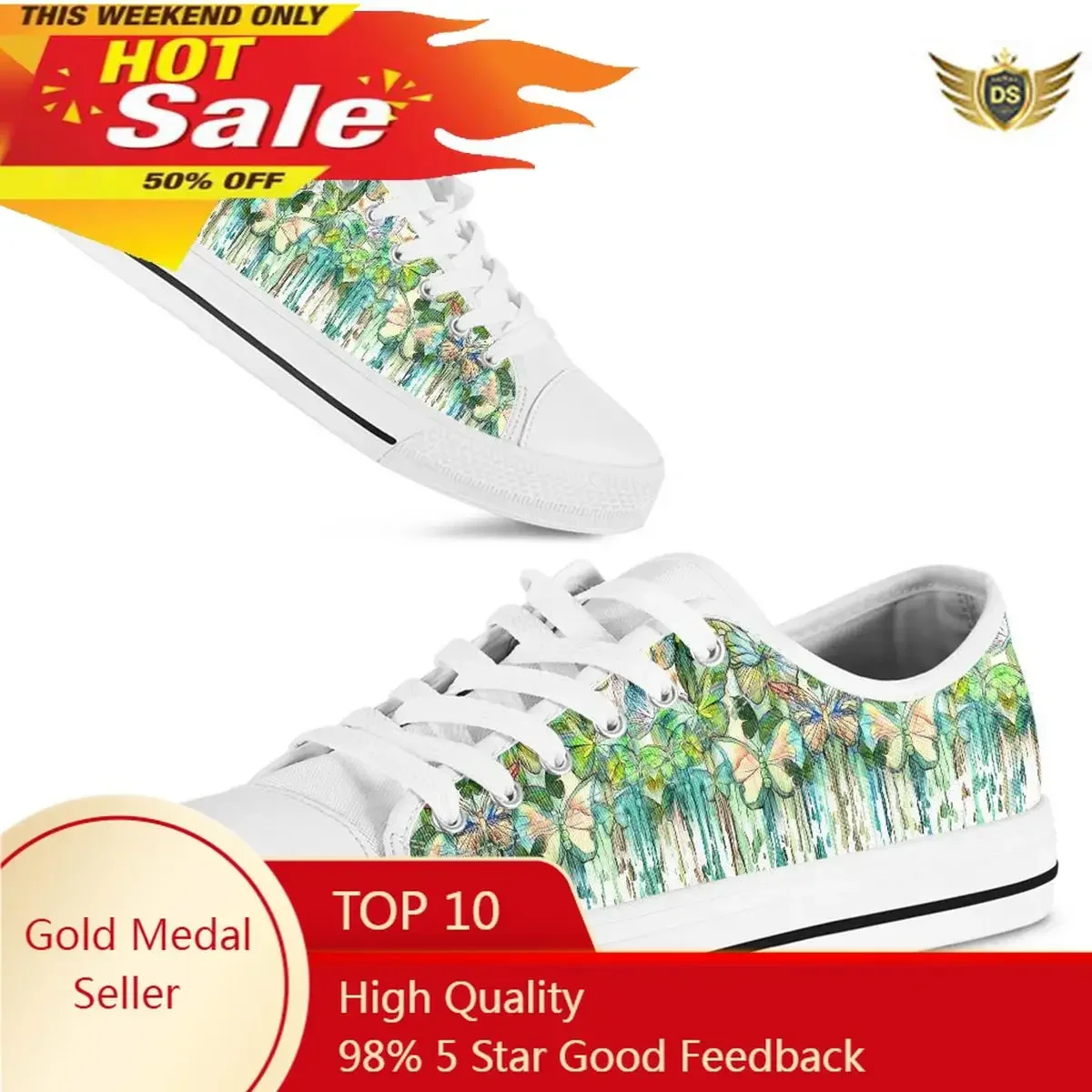 

Spring Women Sneakers Graffiti Butterfly Casual Breathable Sport Vulcanized Shoes Fashion Female Zapatillas De Mujer