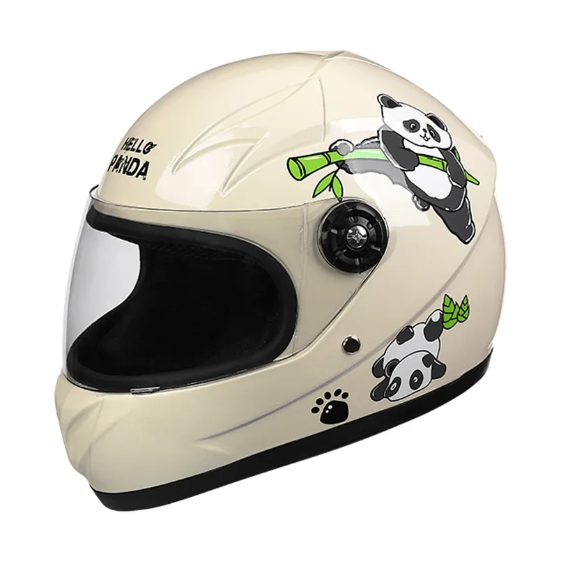 Children's full-face helmet cute cartoon motorcycle and electric bike helmet for boys and girls all seasons 2001