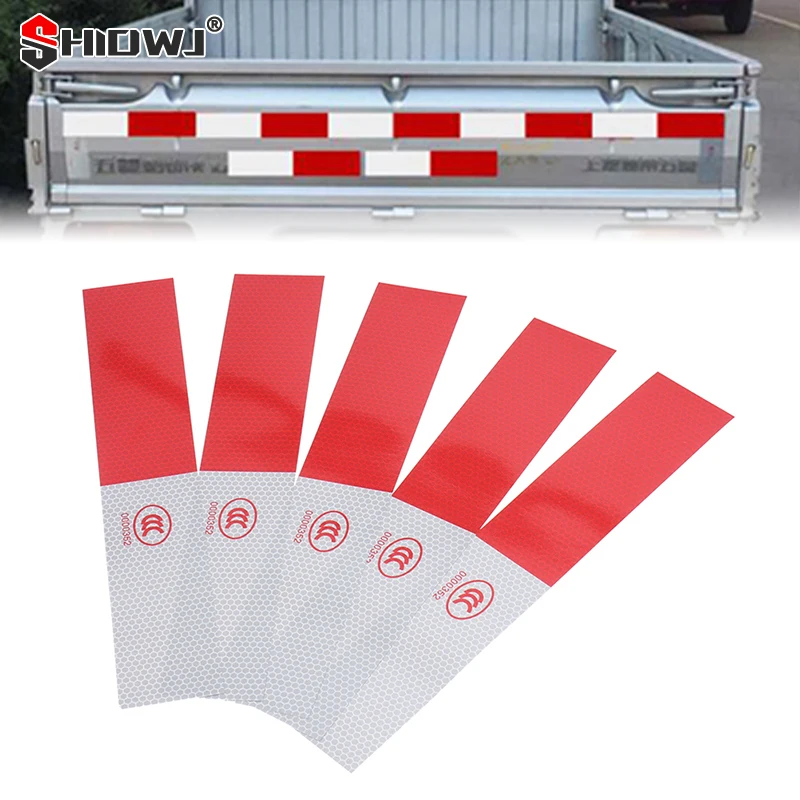 10Pcs 30*4.5cm Car Truck Reflective Safety Tape Waterproof Night Warning Light Trailer Reflector Sticker