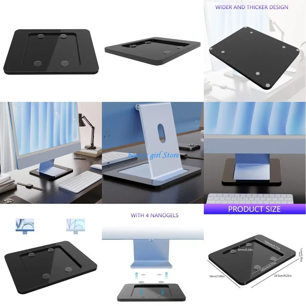 

C7AB Widening Base For 24inch Computer High Glossy Acrylic Monitor Base Chassis Replacement Support Bracket Accessories