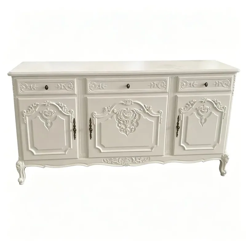 European Rococo style solid wood porch locker