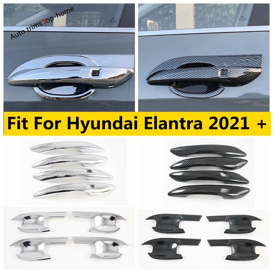 

ABS Outside Door Pull Knob Hand-clasping Bowl Decoration Frame Cover Trim Fit For Hyundai Elantra 2021 - 2023 Car Accessories